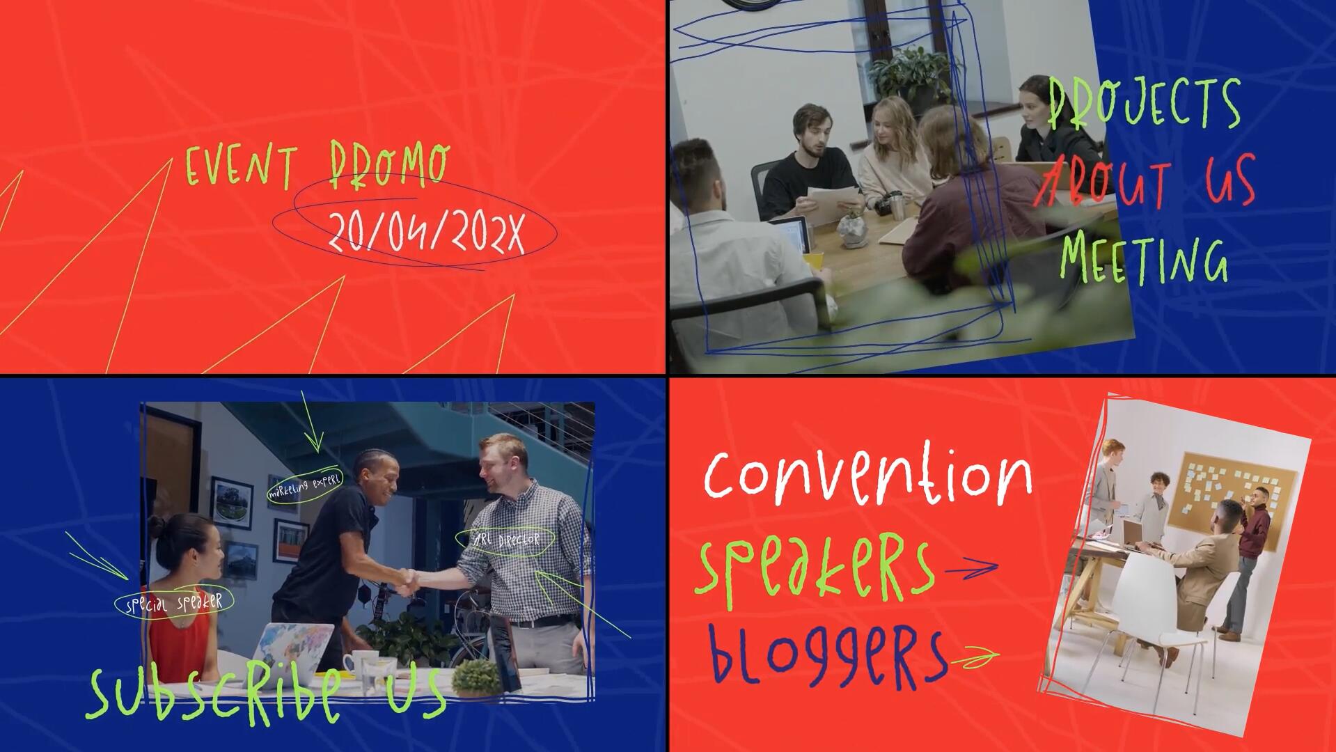 FCPX插件：创意潦草蹩脚凌乱手绘商业活动快剪宣传视频动画（14615）