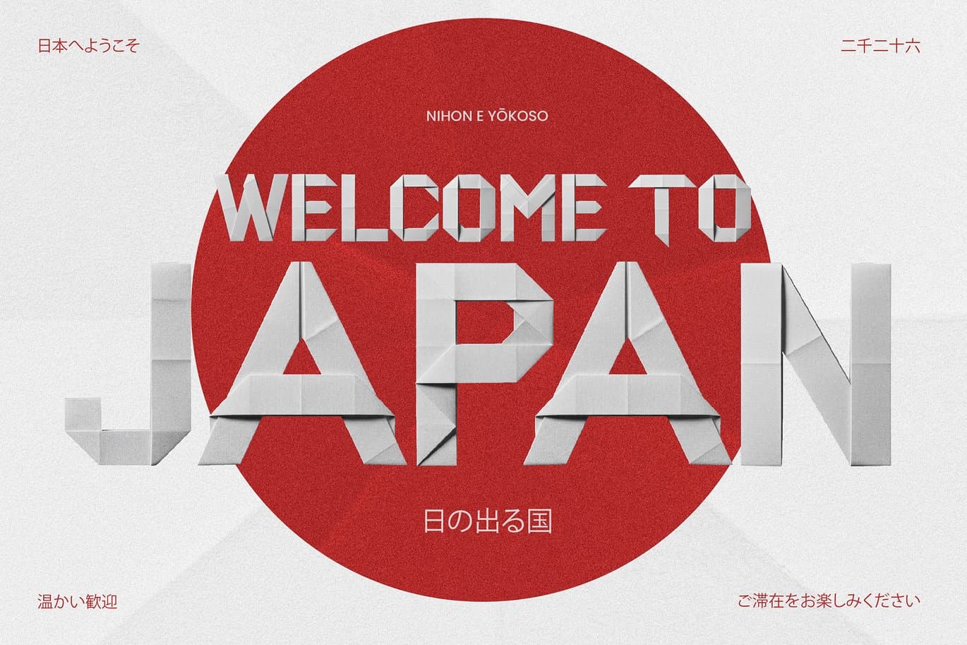 英文字体：真实立体感折纸划痕质感墙面书籍封面海报设计字体 Origami – Folded Paper Font（14617）