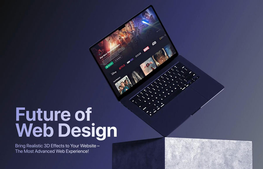 AE模板：超现实3D场景笔记本电脑网站网页APP宣传动画模板（14648）