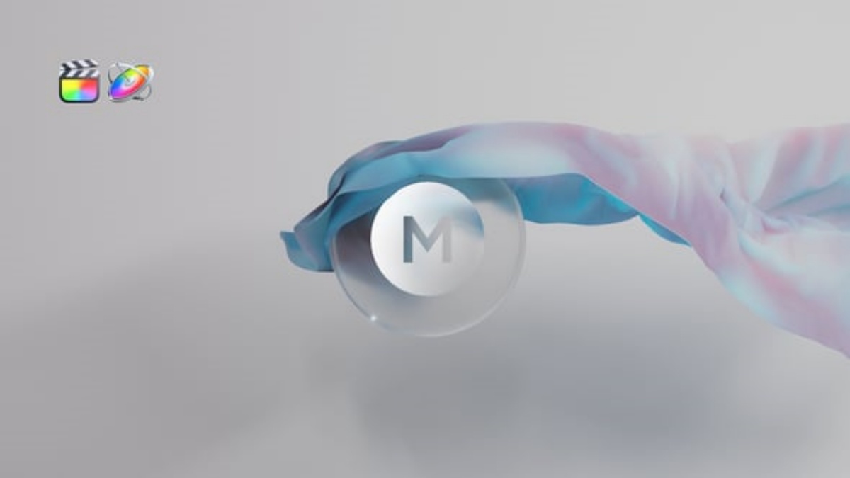 FCPX插件：超现实主义3D场景布料垂落LOGO展示动画（14651）