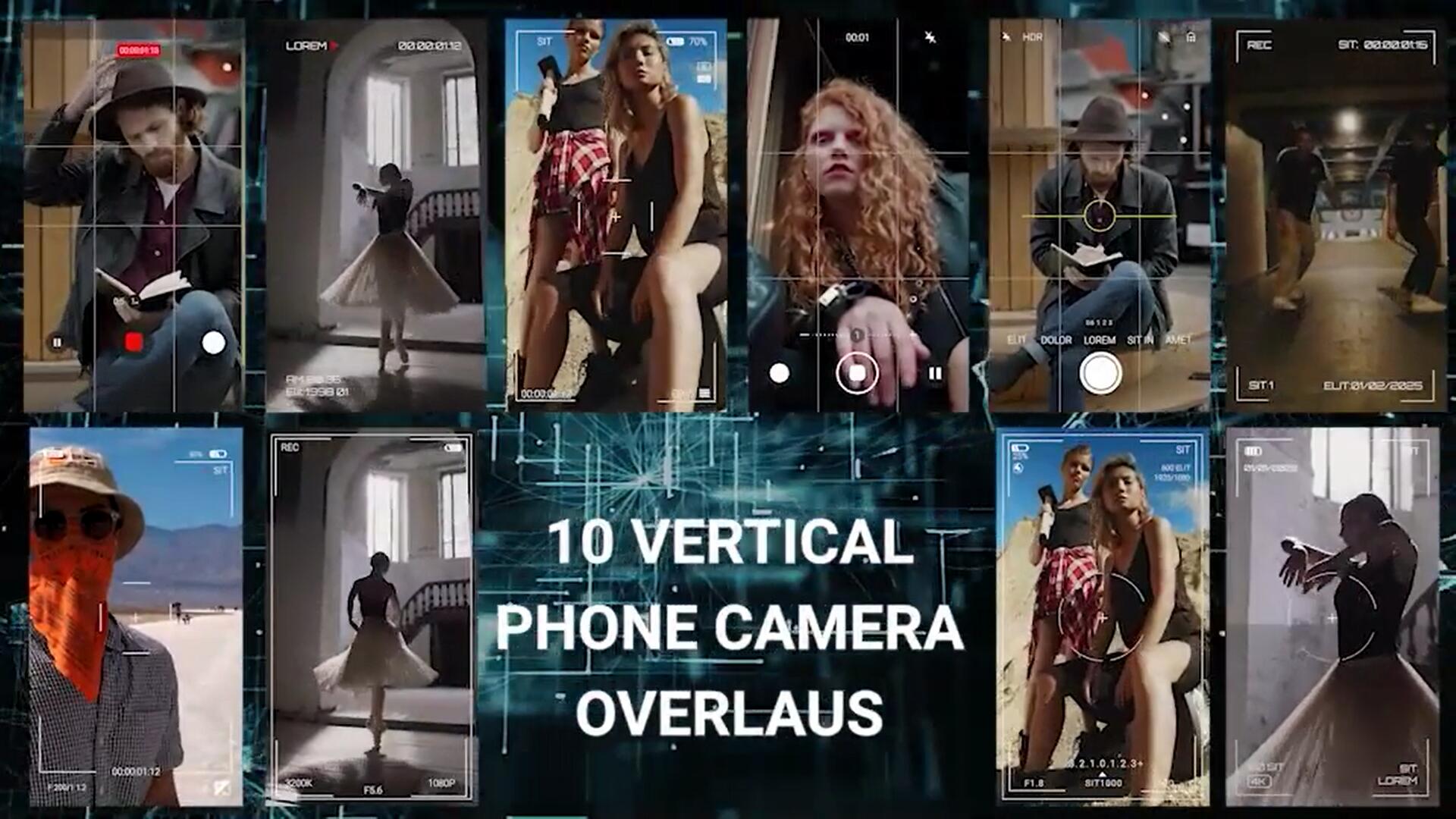 FCPX插件：20个全新竖屏手机摄像头取景器录制框屏幕叠加动画（14674）