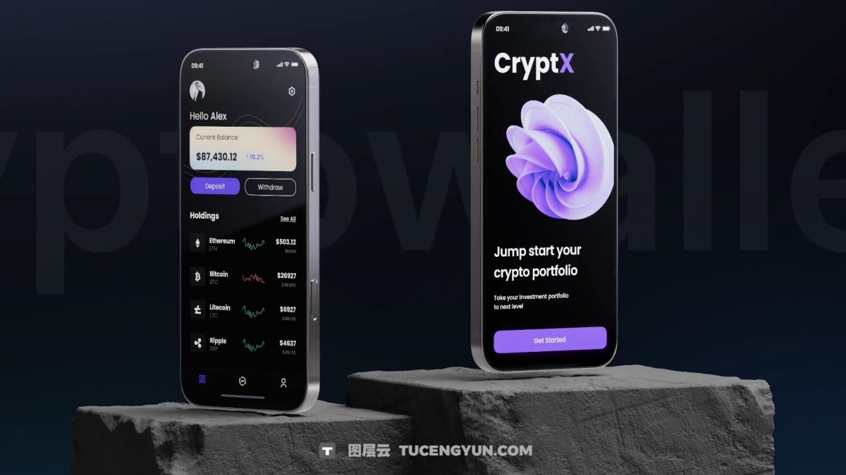 AE模板：暗黑色调惊艳电影质感APP应用UI界面视频宣传推广动画模板（14689）图层云