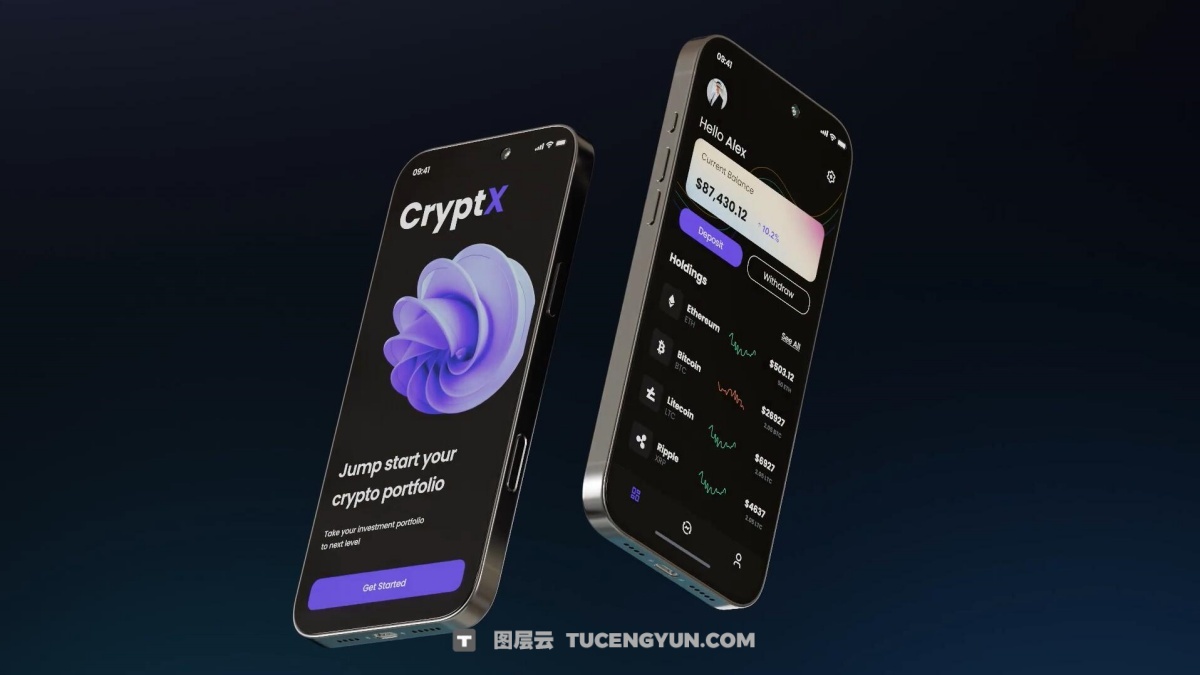 AE模板：暗黑色调惊艳电影质感APP应用UI界面视频宣传推广动画模板（14689）图层云