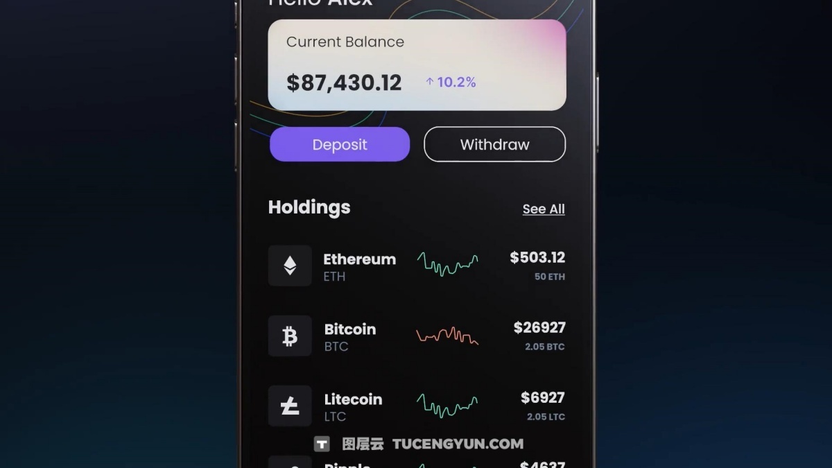 AE模板：暗黑色调惊艳电影质感APP应用UI界面视频宣传推广动画模板（14689）图层云