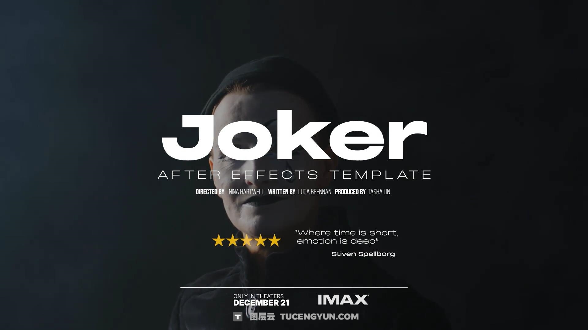 PR模板：10个复古粗犷大胆电影风格氛围片头文字标题字幕动画（14690）图层云