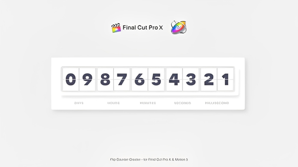 FCPX插件:极简主义数字天数日历卡片翻页倒计时效果动画预设(14697)