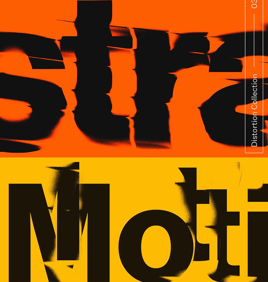 复古磨损错误打印故障扭曲置换颗粒噪点文本图片logo标题特效PSD样机 Distortion Collection 03（14723）