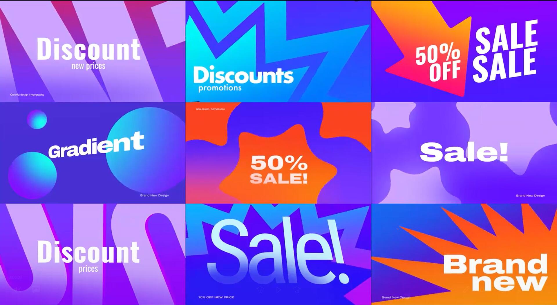 FCPX插件：创意多彩渐变氛围广告文字标题字幕排版动画（14725）