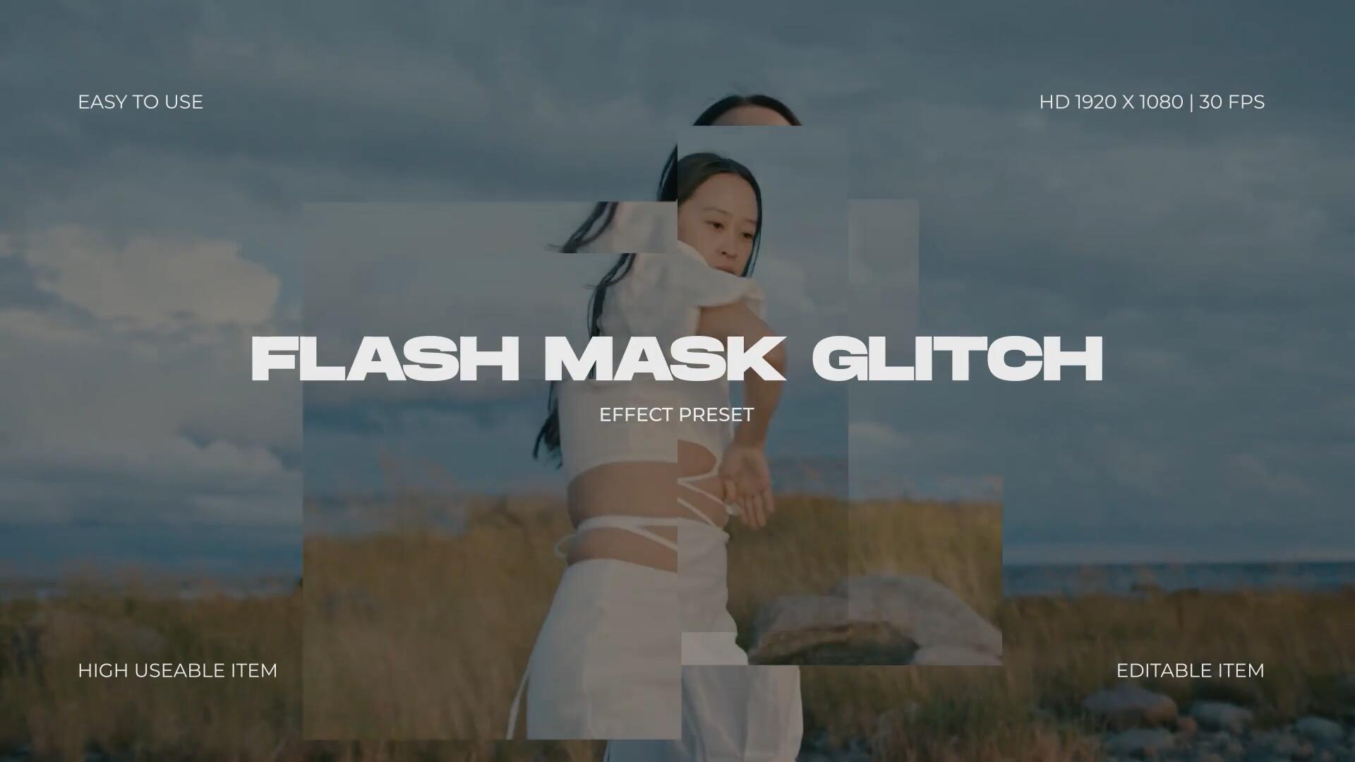 AE模板：创意剪辑风格几何遮罩闪光故障失真转场过渡（14730）