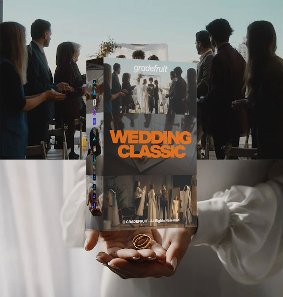 16种梦幻浪漫温柔回忆氛围婚礼调色LUTs+LR调色预设 GradeFruit – Wedding Classic（14739）