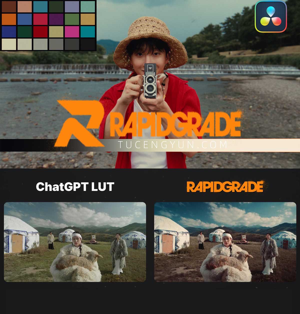 达芬奇插件：一键式好莱坞电影风格化胶片模拟调色插件 Rapidgrade – Qazi Qazverse Win破解版（14767）