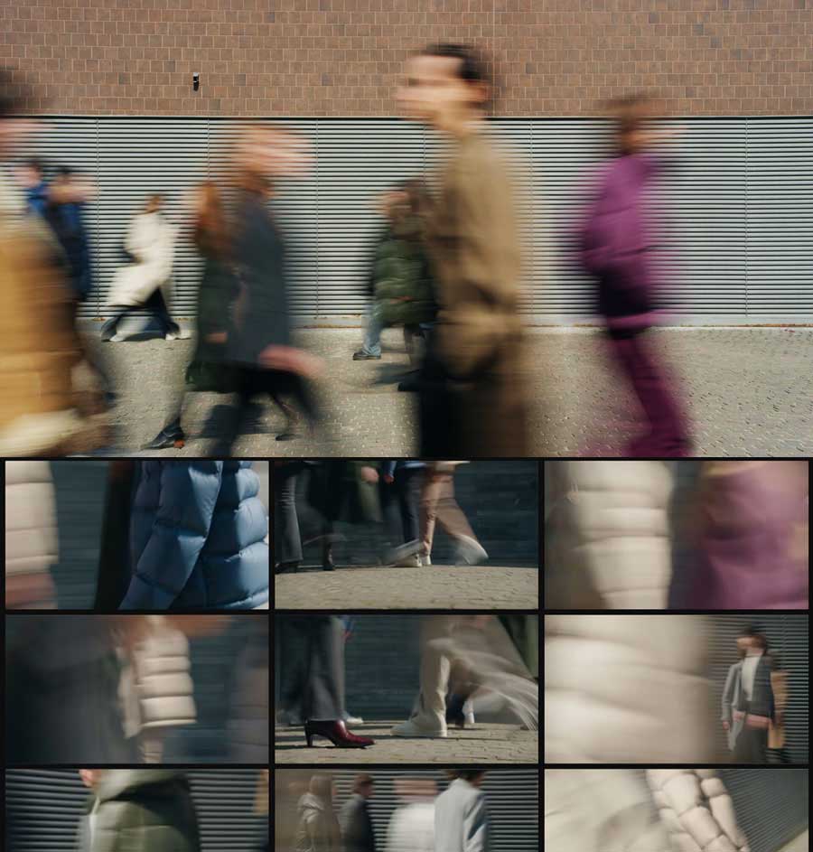 40个时尚品牌模特走动4K镜头画面慢快门抽帧剪辑片段MP4+LOG灰片视频素材（14770）