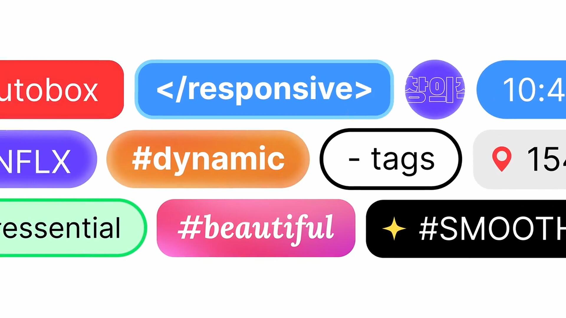 达芬奇模板：创意多彩动态个性标签TAGS文字标题动画（14798）