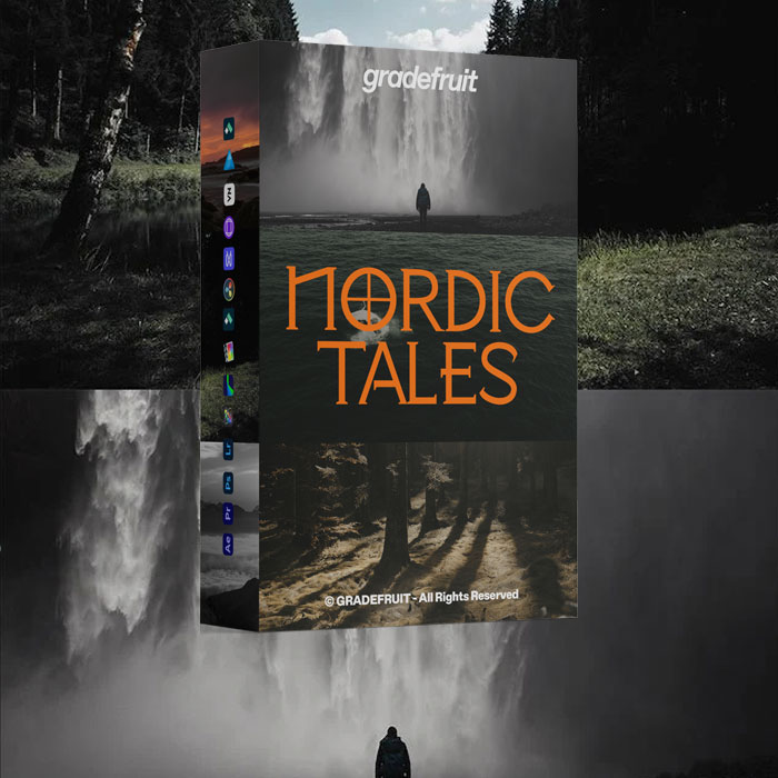 北欧户外风景旅拍深绿色、大地色调色彩分级LUT+LR调色预设 GradeFruit – Nordic Tales LUTs & LR Presets（14831）