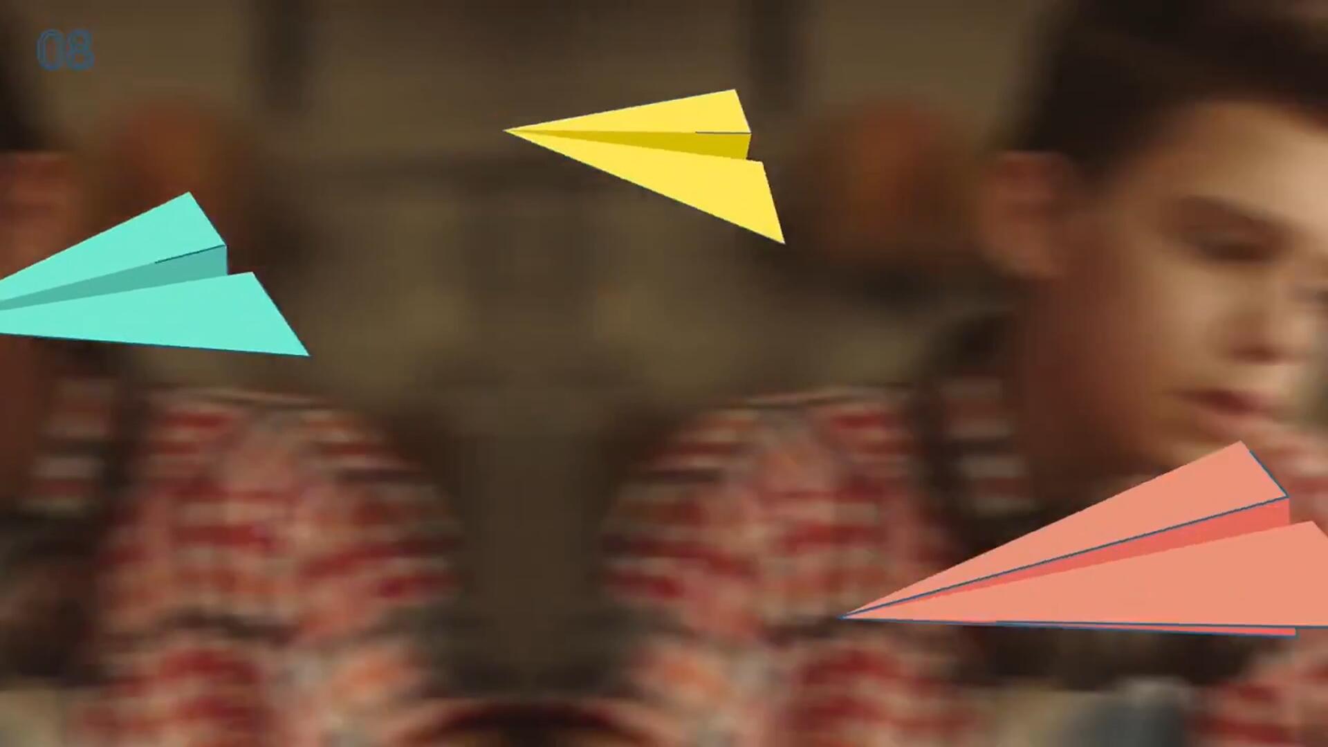 FCPX插件：9个创意趣味多彩引导性纸飞机活动快剪无缝转场过渡（14840）