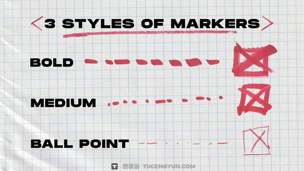 550+大胆街头艺术马克笔手绘涂鸦美学标记符号箭头字母数字PNG+MOV视频素材 Sickboat – ON THE MARK PNG MARKER PEN TEXTURE PACK (10K)（14844）图层云