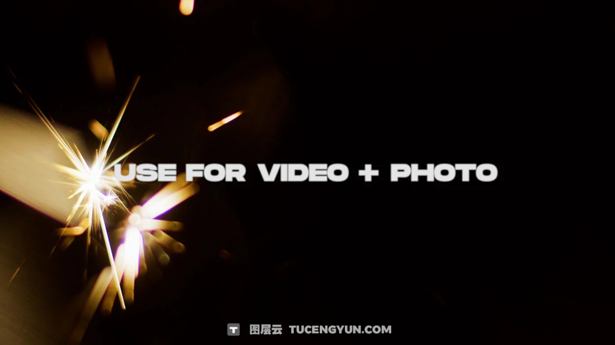 梦幻烟花镜头光晕金色光芒闪耀波光闪烁温暖氛围镜头光晕4K视频素材+JPG叠加素材 Sickboat – SPARKLER LENS FLARES (4K)（14865）图层云