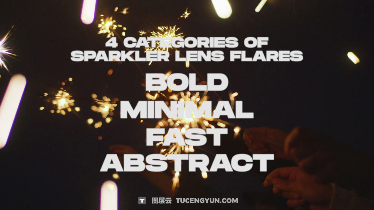 梦幻烟花镜头光晕金色光芒闪耀波光闪烁温暖氛围镜头光晕4K视频素材+JPG叠加素材 Sickboat – SPARKLER LENS FLARES (4K)（14865）图层云