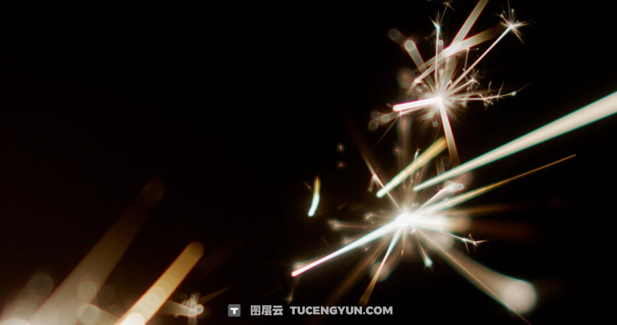 梦幻烟花镜头光晕金色光芒闪耀波光闪烁温暖氛围镜头光晕4K视频素材+JPG叠加素材 Sickboat – SPARKLER LENS FLARES (4K)（14865）图层云