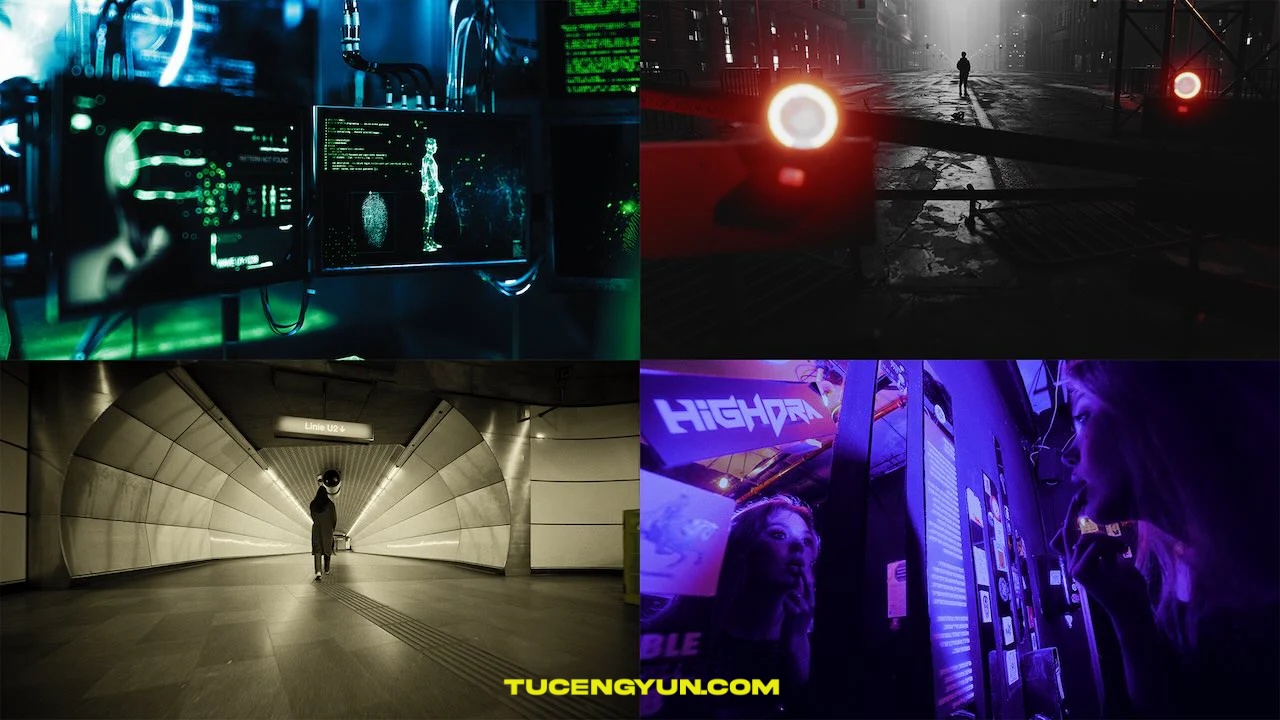 赛博朋克霓虹都市阴郁电影色调人文扫街色彩分级调色LUTs+LR调色预设 GradeFruit – City Noir LUTs & LR Presets（14867）图层云