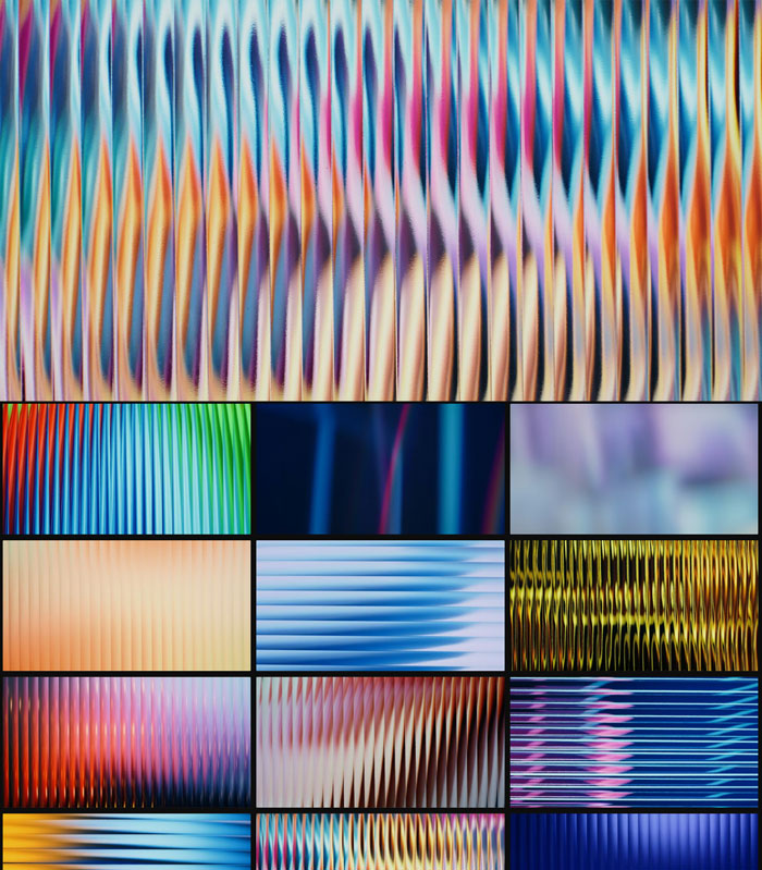 61个复古全息渐变艺术酸性梯度玻璃棱形透明扭曲封面背景视频素材包（14878）