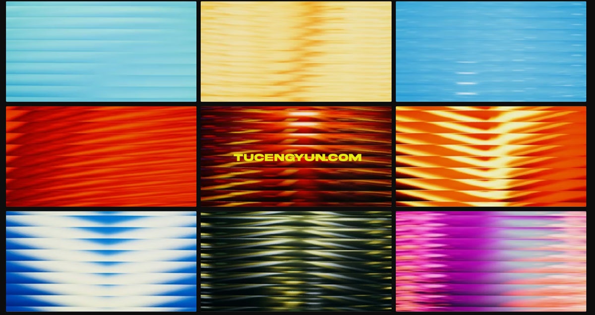 61个复古全息渐变艺术酸性梯度玻璃棱形透明扭曲封面背景视频素材包（14878）图层云