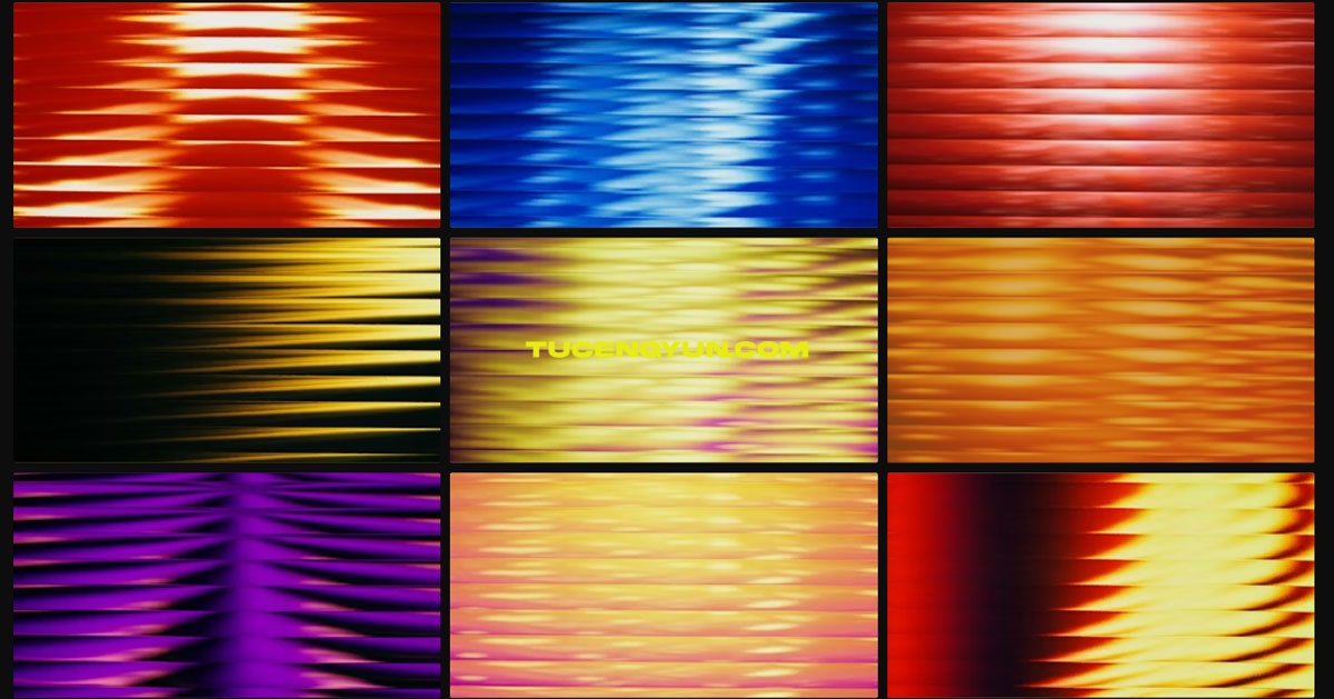 61个复古全息渐变艺术酸性梯度玻璃棱形透明扭曲封面背景视频素材包（14878）图层云