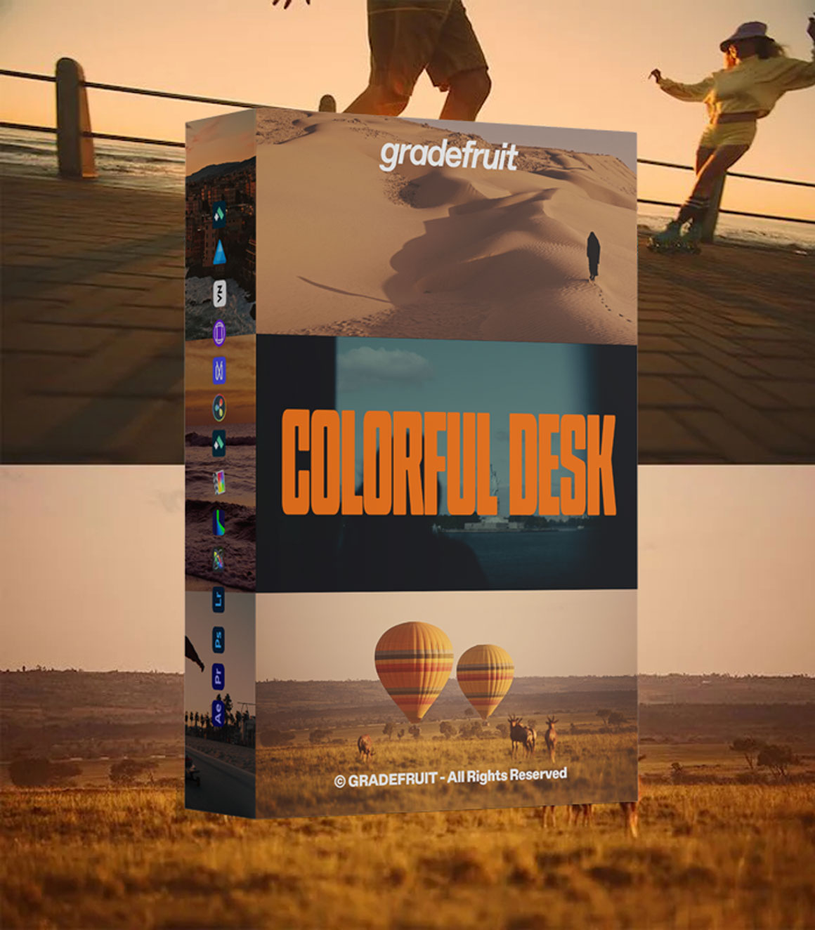 深邃怀旧黄金日落氛围户外旅行色彩分级调色LUTs+LR调色预设 GradeFruit Colorful Dusk（14880）