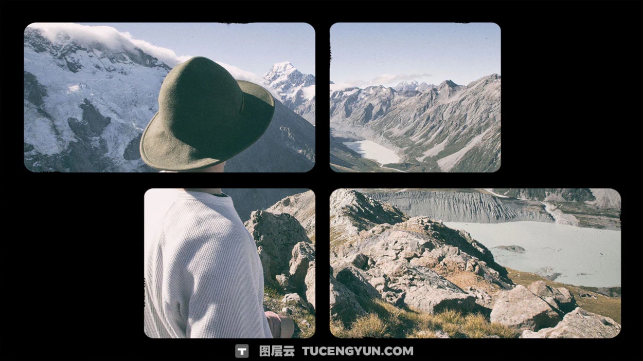 90款复古做旧胶片美学粗糙电影帧相机取景遮罩8K边框叠加PNG素材套装 Sickboat – Split Screen Film Mattes (8K)（14884）图层云