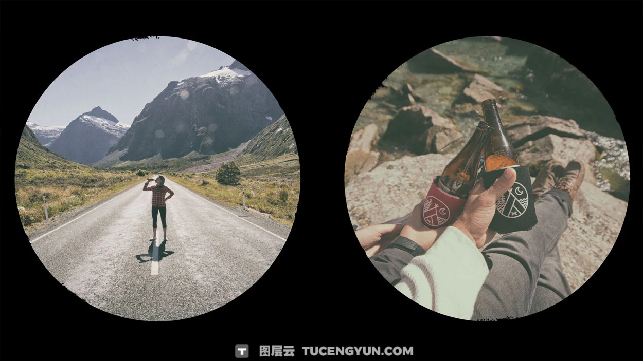 90款复古做旧胶片美学粗糙电影帧相机取景遮罩8K边框叠加PNG素材套装 Sickboat – Split Screen Film Mattes (8K)（14884）图层云