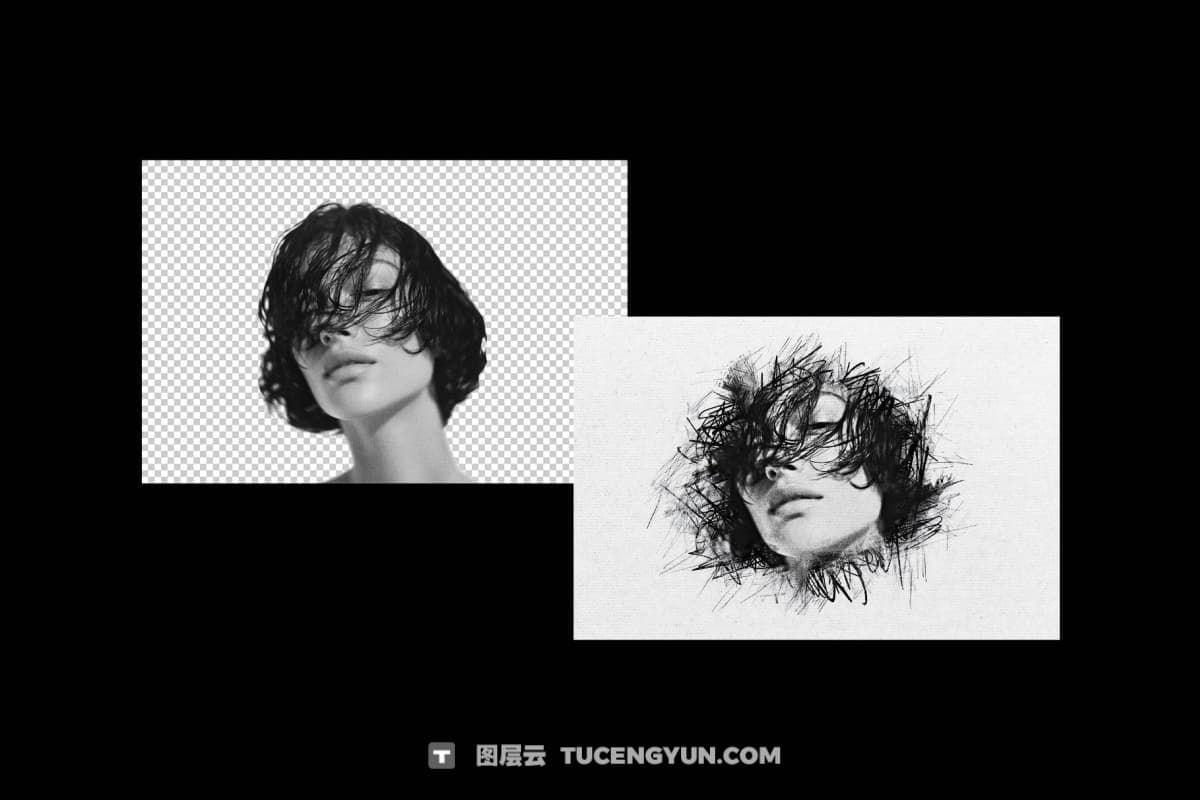 大胆真实照片转手绘铅笔画涂鸦线条素描速写特效封面海报PSD样机 Scribble Pencil Photo Effect(14896)图层云 大胆真实照片转手绘铅笔画涂鸦线条素描速写特效封面海报PSD样机 Scribble Pencil Photo Effect(14896)图层云