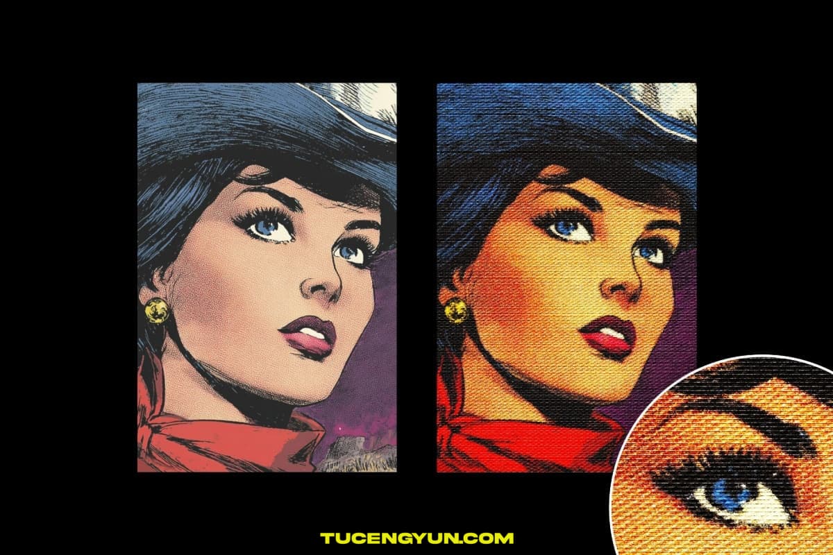 西部艺术粗糙质感织布针织纺织缝布网格刺绣布料肌理印刷叠加封面海报PSD特效样机 Stitch Fabric Photo Effect（14897）图层云