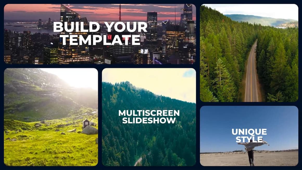 AE/PR模板：多画面布局分屏旅游vlog户外夏令营春游团建记录视频旅行宣传片（14914）