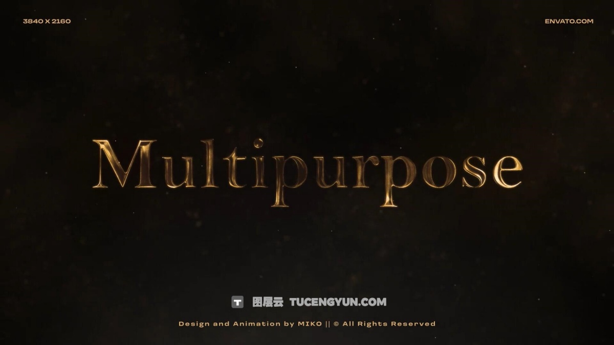 AE模板：大气史诗级沉重战争历史纪录片金色镀铬文字标题电影预告片动画（14928）图层云