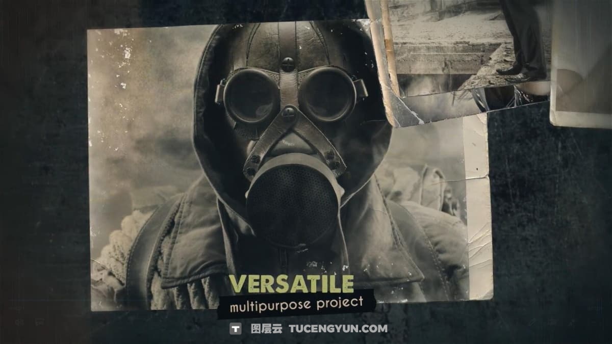 AE模板：真实电影级3D视差历史财经战争频道纪录片预告片开场片头（14930）图层云