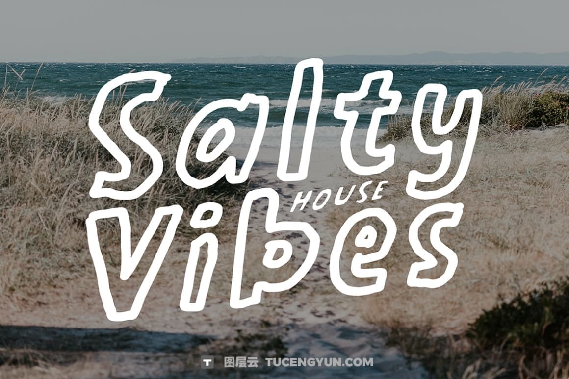 英文字体：大胆粗犷手写破旧质感不规则线条笔触描边字体 Lazy Daze Font（14932）图层云