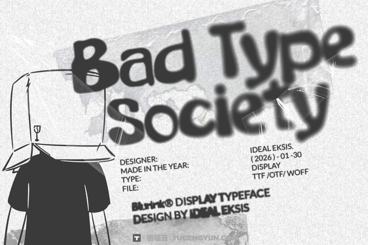 英文字体：大胆街头涂鸦艺术液态墨水质感扭曲笔画边缘俏皮锋利封面海报设计字体包（14944）图层云