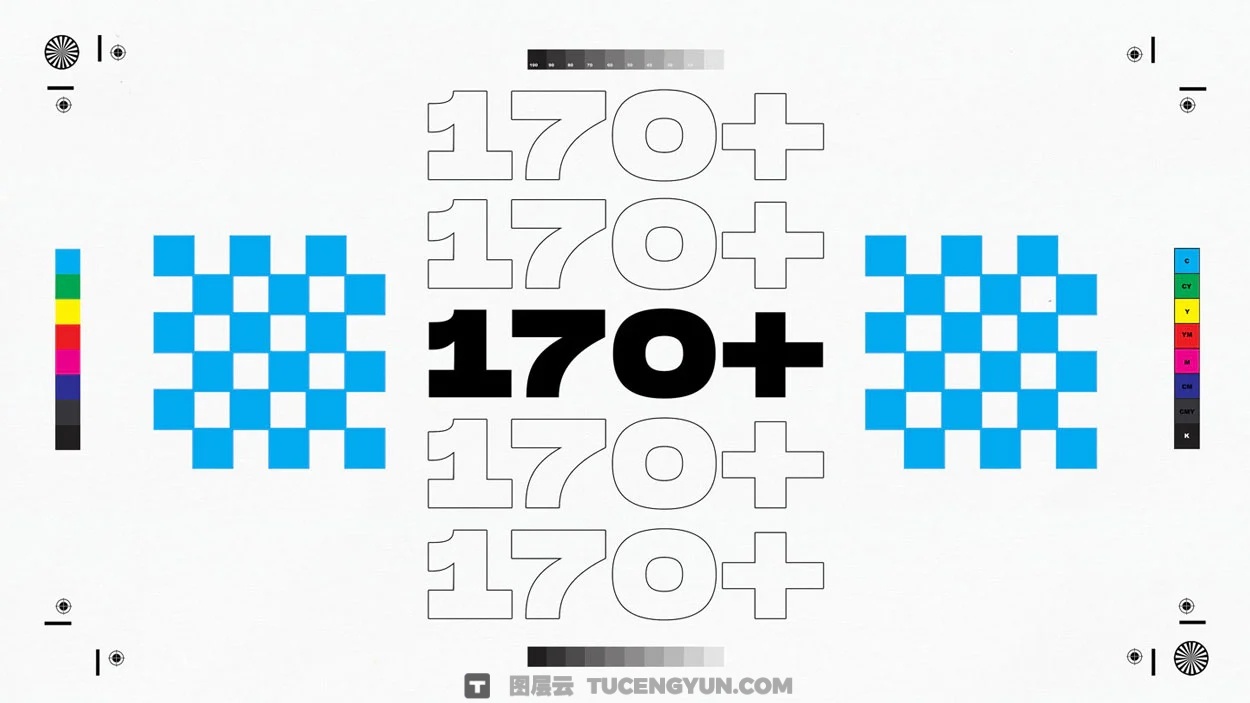 179个独特印刷标记裁剪、裁切、出血、打印彩条、星形元素AI+PNG+SVG素材包 Sickboat – Print Marks: Print Mark PNG + Vectors（14945）图层云