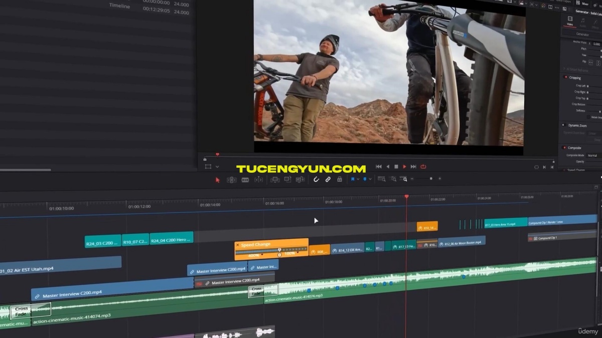 大师课程：达芬奇20基础入门剪辑、音频、动态图形、调色视频课程 DaVinci Resolve Essentials – Beginner Video Editing Course（14947）图层云