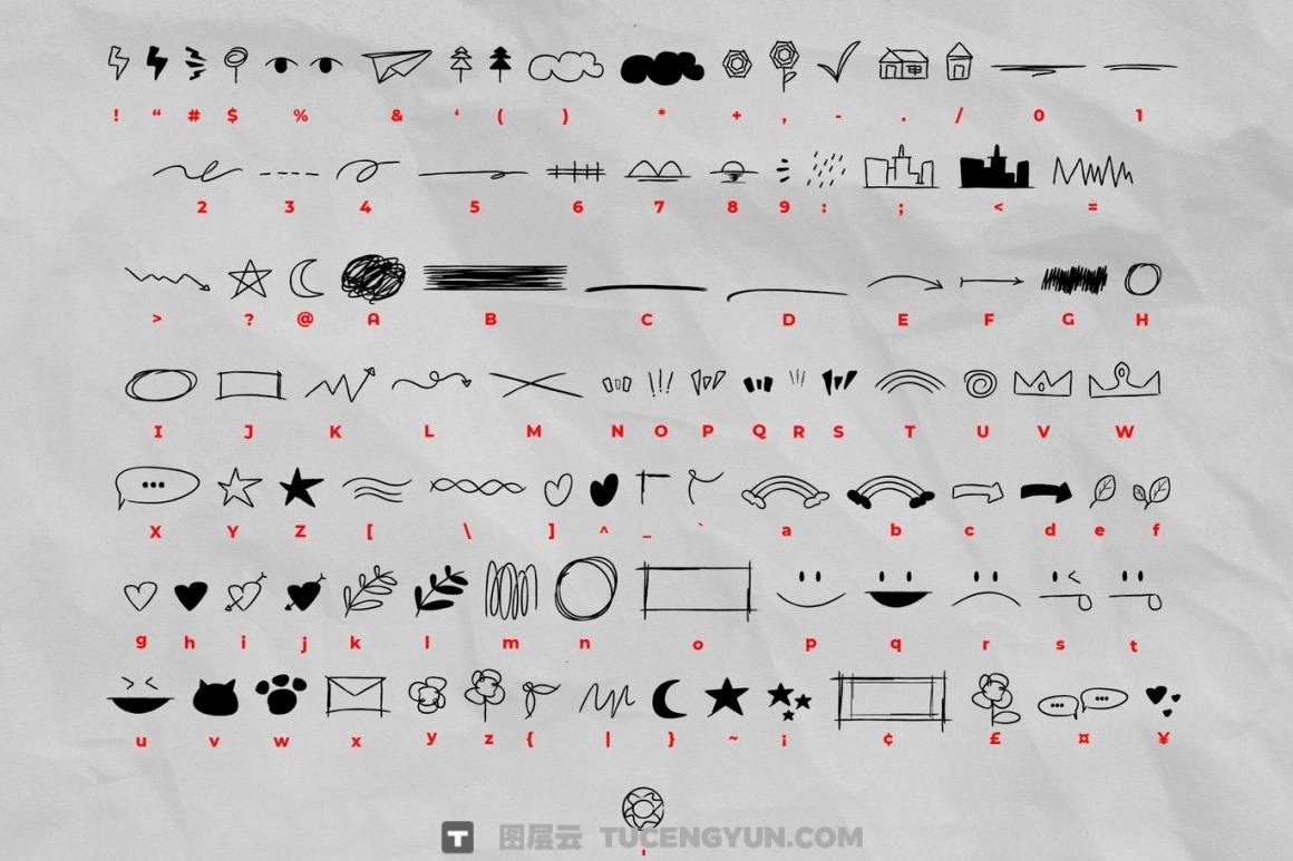 英文字体：真实随性凌乱而逼真的手写英文笔迹符号表情日记手账封面海报设计字体 Corethan – a Natural Handwriting（14970）图层云