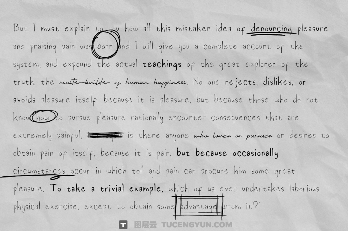 英文字体：真实随性凌乱而逼真的手写英文笔迹符号表情日记手账封面海报设计字体 Corethan – a Natural Handwriting（14970）图层云