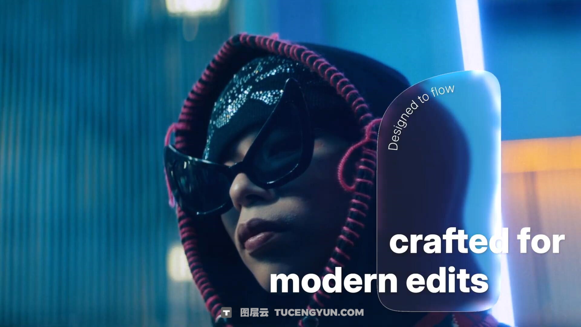 FCPX插件：45个全新苹果液态玻璃风格美学标题排版、转场过渡效果动画 Liquid Glass Vol.2（13547）图层云