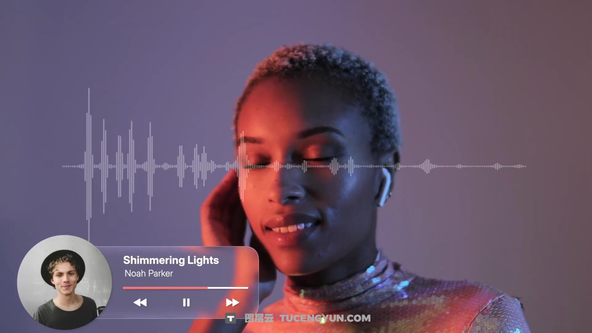 FCPX插件：45个全新苹果液态玻璃风格美学标题排版、转场过渡效果动画 Liquid Glass Vol.2（13547）图层云