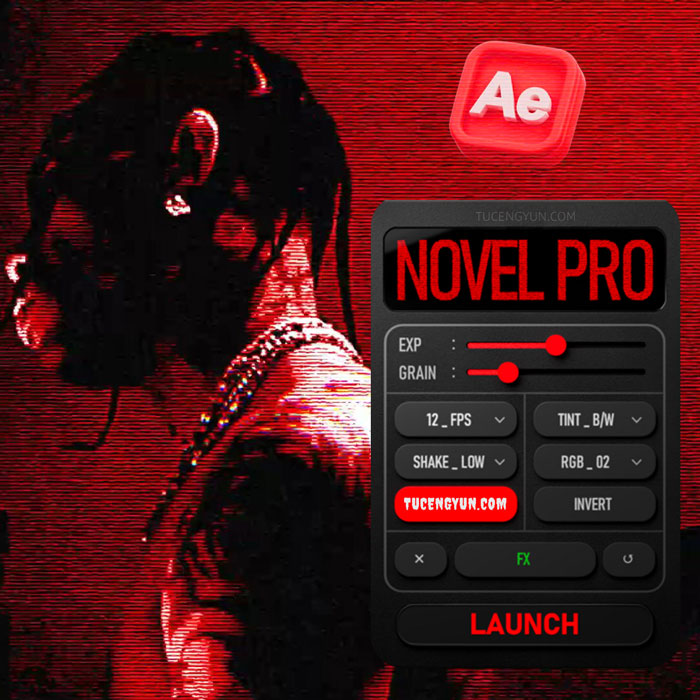 AE插件：一键式复古实验性半色调CRT故障嘻哈艺术涂鸦混合剪辑特效插件 Novel Pro – Jagnetics（14981）