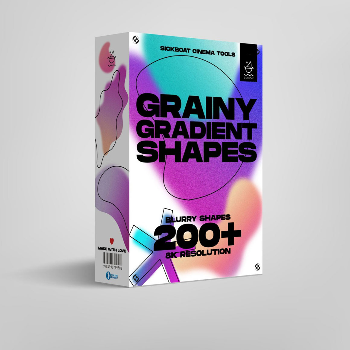 200多种复古弥散光渐变模糊噪点颗粒海报背景底纹海报封面设计PNG背景+形状素材 Sickboat – GRAINY GRADIENT SHAPES + BLURRY SHAPES（14986）