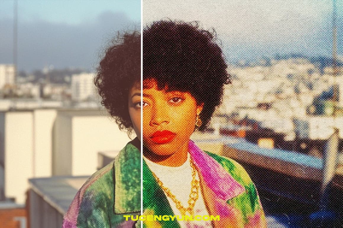 复古千禧Y2K风格朦胧梦幻半色调颗粒印刷打印噪点褶皱纸张纹理叠加PSD特效样机 Glow Dots Card Photo Effect（14987）图层云