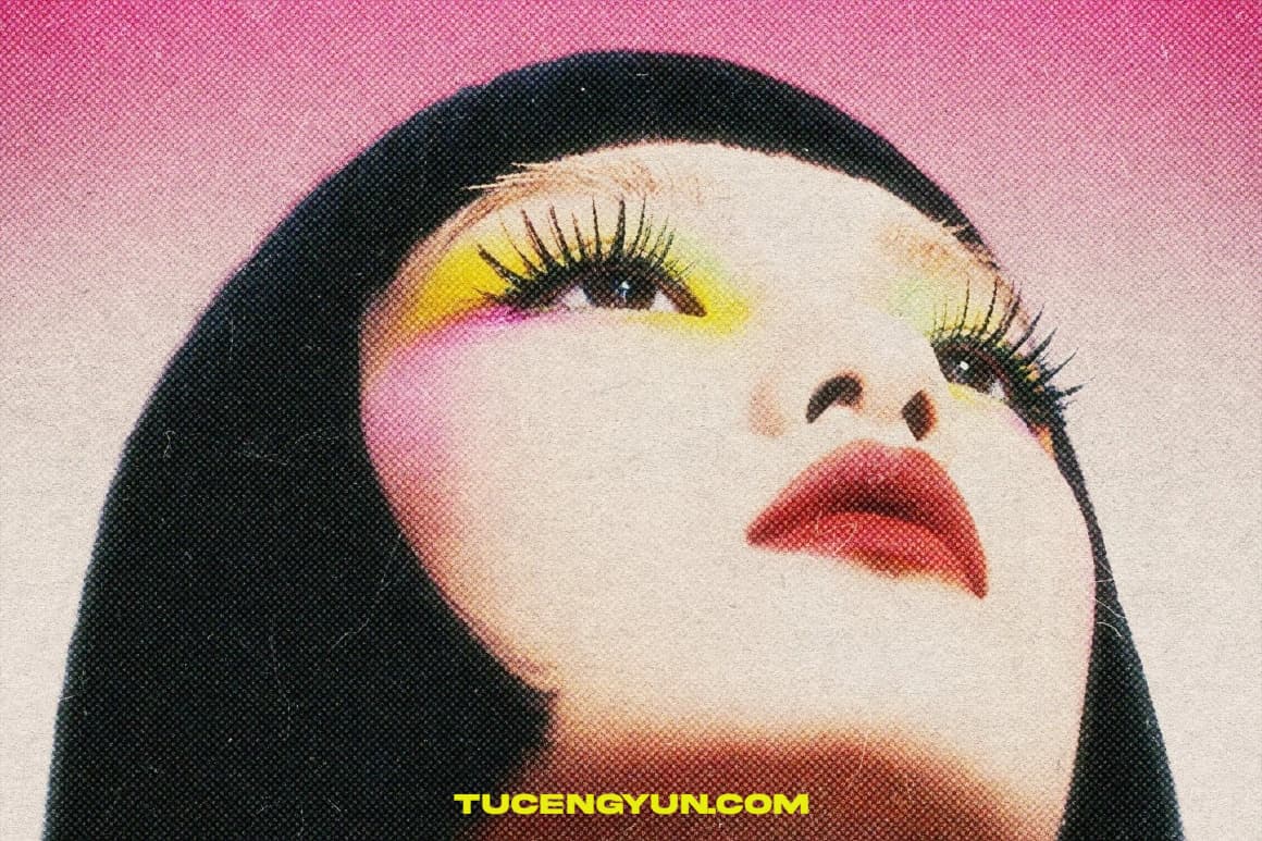 复古千禧Y2K风格朦胧梦幻半色调颗粒印刷打印噪点褶皱纸张纹理叠加PSD特效样机 Glow Dots Card Photo Effect（14987）图层云