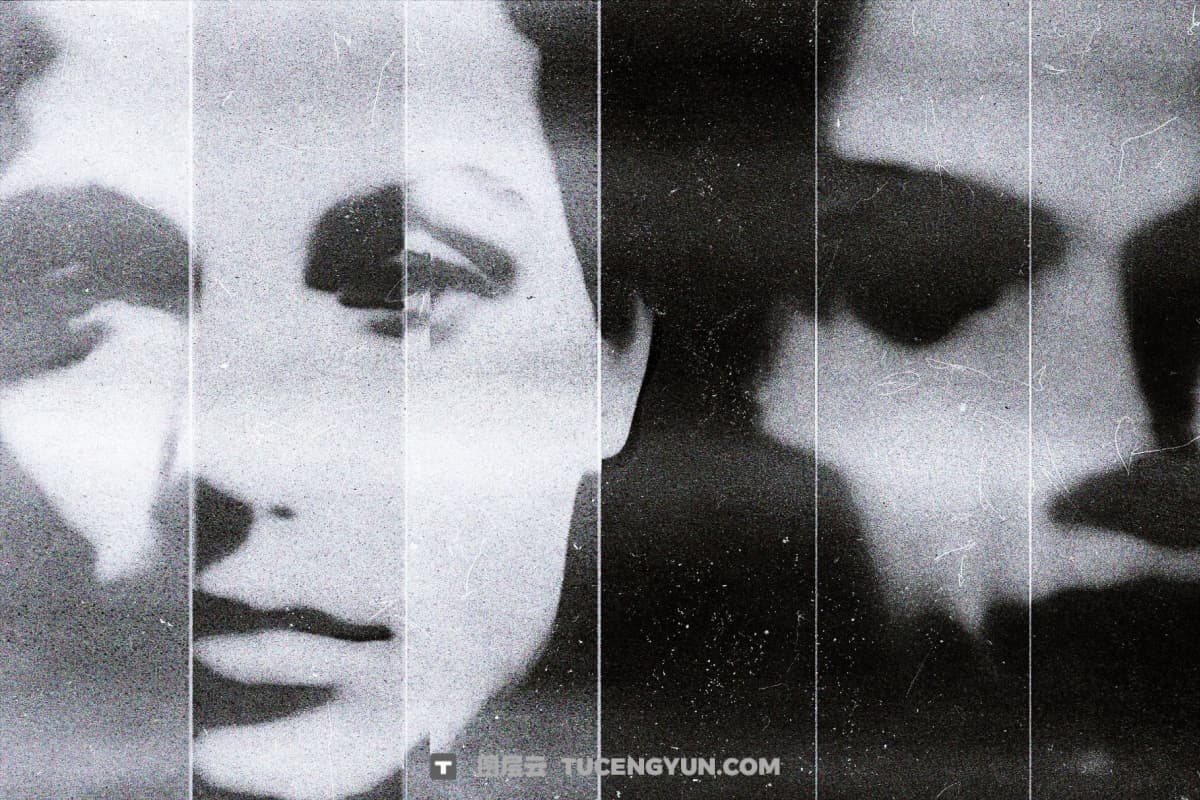 复古低保真档案感单色模糊颗粒灰尘划痕照片封面海报设计PSD特效样机 Bad Print Copier Effect（14988）图层云