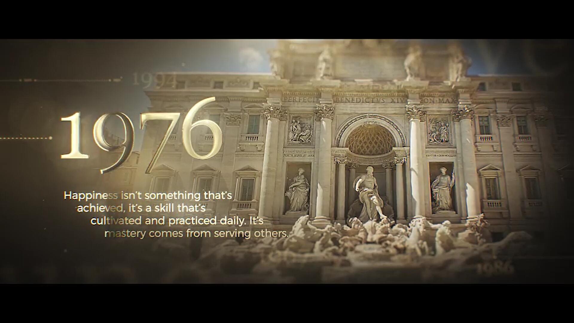 AE模板：大气史诗级金色历史财经战争纪录片时间线开场片头（15002）图层云