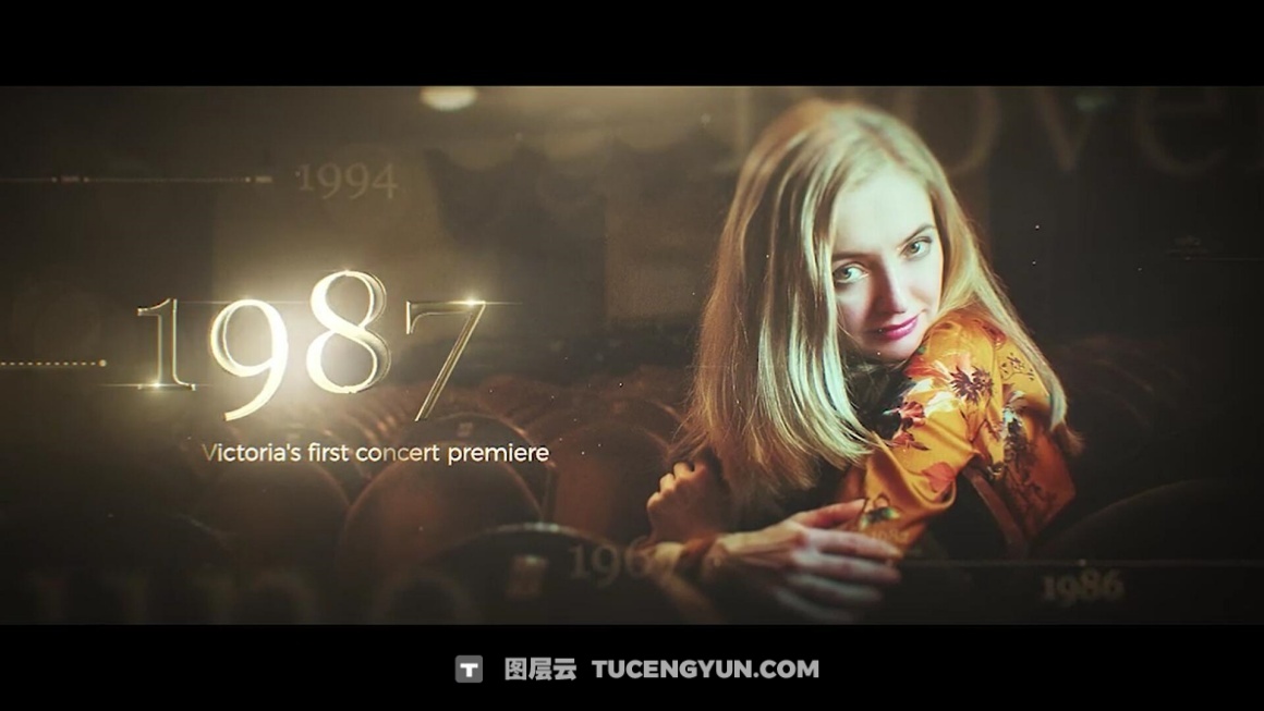 AE模板：大气史诗级金色历史财经战争纪录片时间线开场片头（15002）图层云